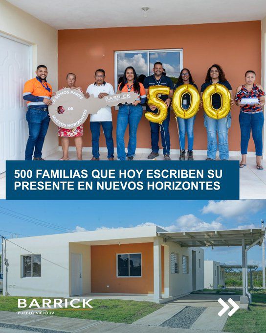 Barrick  Pueblo Nuevo a  través de   su  fundación Nuevos Horizontes alcanza a  500 familias y consolidando  su integración económica en Sánchez Ramírez
